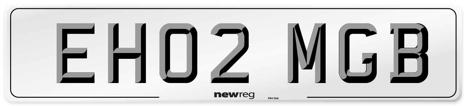 EH02 MGB Number Plate from New Reg